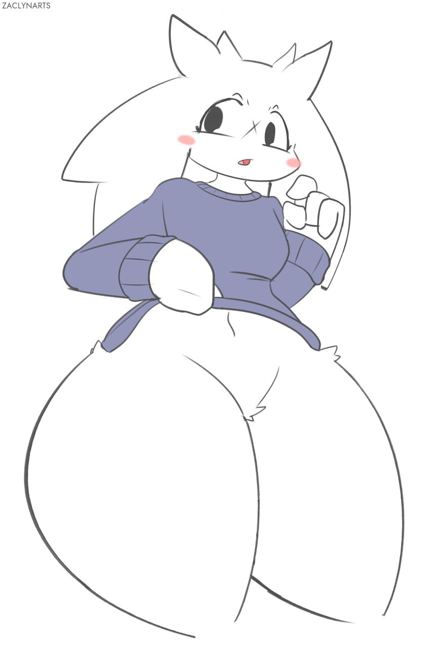 blue_topwear cave_story furry sue_sakamoto thick_thighs white_fur zaclyn