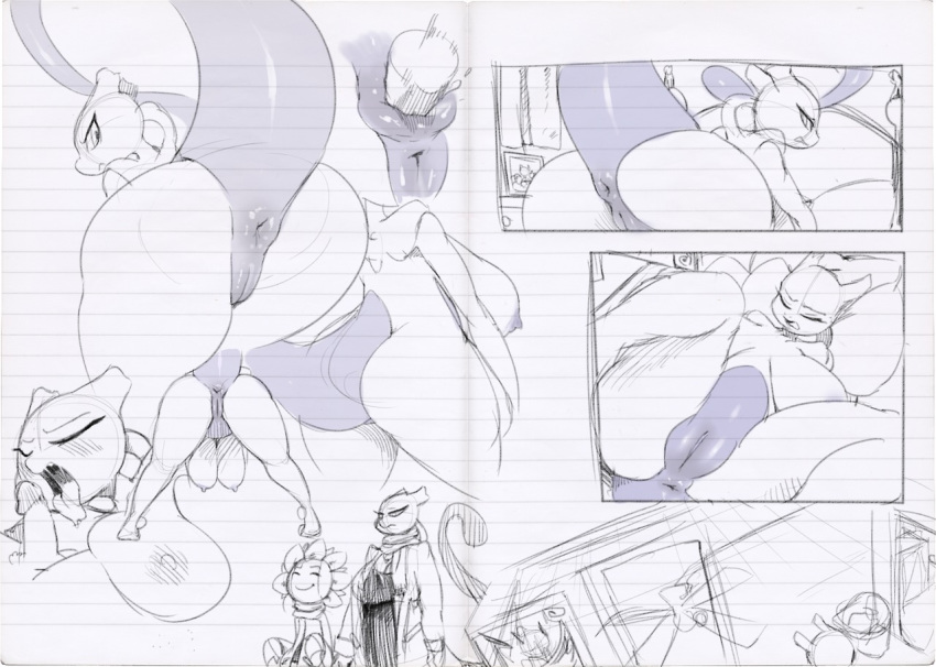 anus disembodied_penis female male mewtwo milf milftwo_(character) nintendo original_character penis pokemon pokemon_(species) presenting pussy sex sketch sunflora sunibee sweetsing video_games