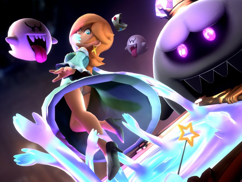 3d alternate_version_at_source alternate_version_available boo_(mario) damsel_in_distress ghost_hands hand_over_mouth king_boo luigi's_mansion mario_(series) onmodel3d panties pantyshot princess_rosalina self_upload super_mario_galaxy tagme upskirt