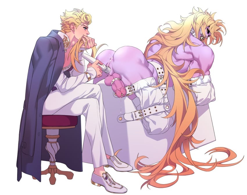 2boys amputee anus ball_gag balls bdsm_gear big_penis blonde_hair bondage bound_penis coat_on_shoulders cum_in_ass cuntboy duo duo_focus eyes_of_heaven father_and_son full-package_cuntboy giorno_giovanna heaven_ascension_dio herm hermaphrodite hitachi_magic_wand huang_lia human incest intersex jojo's_bizarre_adventure large_pectorals leaking_precum long_hair makeup male male_focus male_only maleherm multi_genitalia multiple_boys muscular muscular_cuntboy muscular_male penis precum precum_drip pussy pussy_juice quadruple_amputee restrained strapped_down testicles uncensored urethral_insertion vento_aureo vibrator vibrator_on_pussy white_suit yaoi younger_dom_older_sub