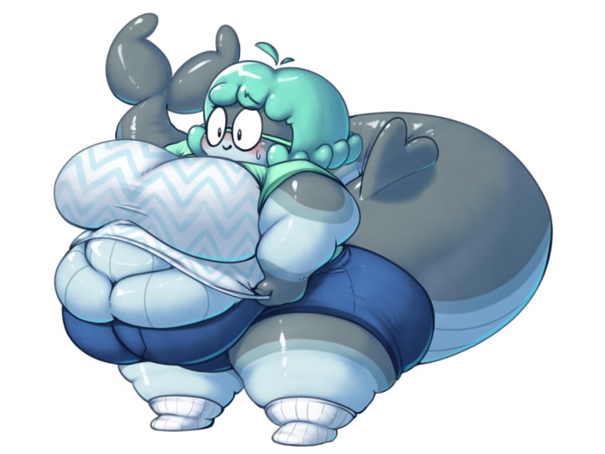 1girls 2018 anthro bbw belly belly_overhang big_belly big_breasts breasts fat fat_female fat_fetish fat_thighs fat_woman fatfur furry glasses green_hair large_belly large_breasts obese obese_anthro obese_female overweight overweight_anthro overweight_female san_yosioka shortstack tail thick_tail whale whale_girl wide_hips