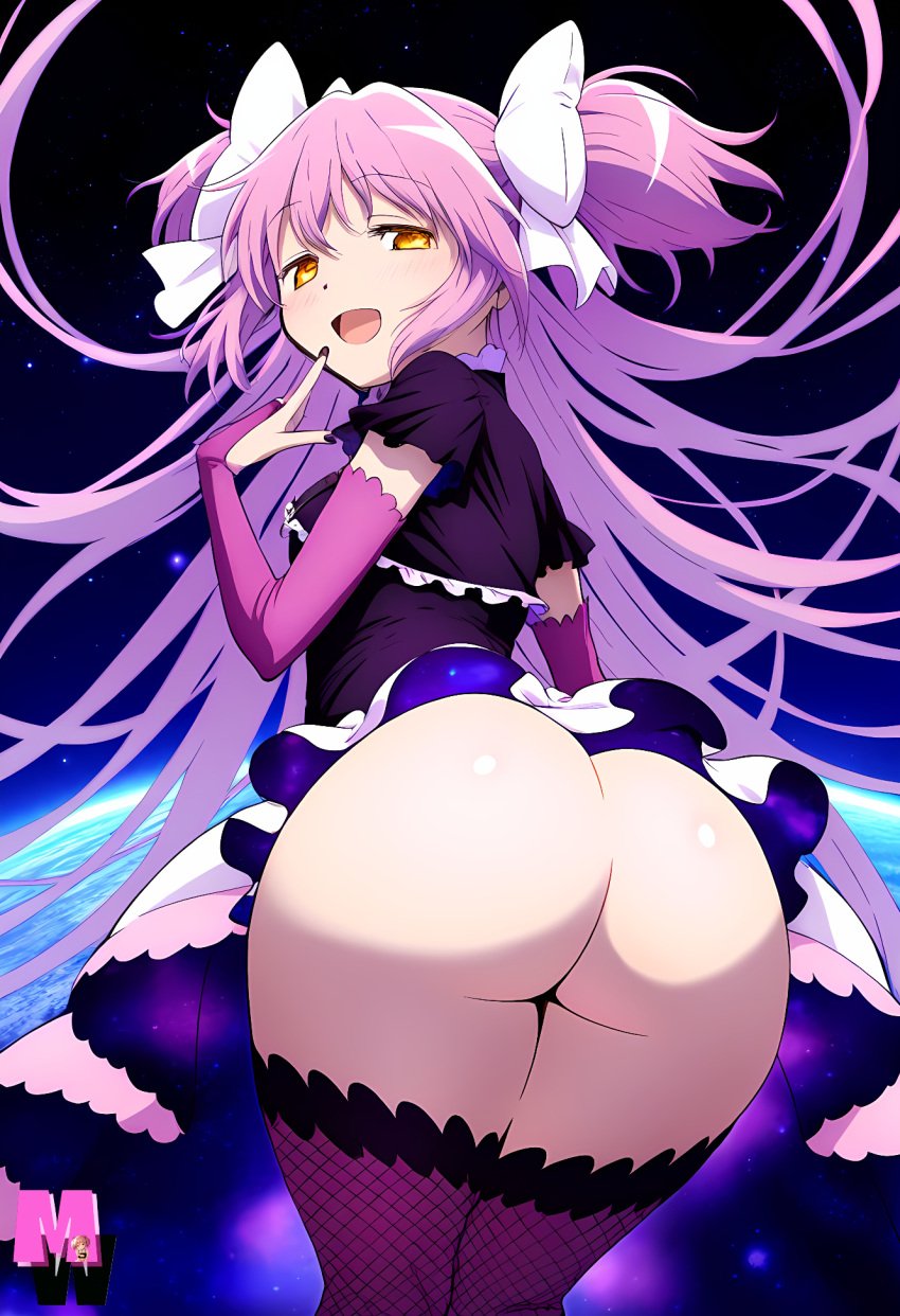 ai_generated artist_logo ass ass_focus back_view big_ass big_butt bubble_ass bubble_butt butt_focus earth goddess hair_ribbon hi_res high_resolution highres huge_ass huge_butt long_hair madoka_kaname madoka_worship magical_girl mahou_shoujo_madoka_magica no_panties pink_hair planet puella_magi_madoka_magica seductive seductive_look seductive_smile space thick_ass thick_thighs thighhighs twintails ultimate_madoka very_long_hair white_ribbon yellow_eyes