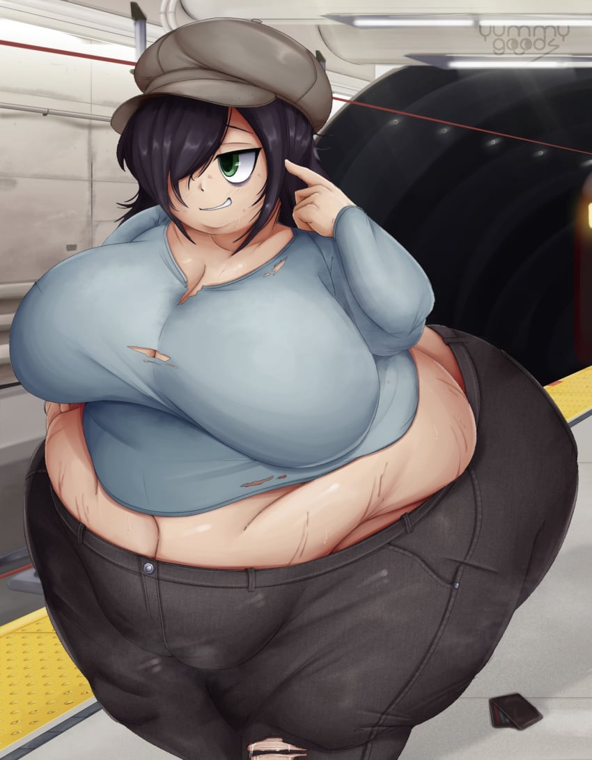 1girls acne ass bbw belly belly_bulge belly_grab belly_overhang big_ass big_belly big_breasts big_butt black_hair bottom_heavy breasts cap cleavage clothed fat fat_arms fat_ass fat_belly fat_female fat_fetish fat_thighs fat_woman female gigantic_ass green_eyes hair_covering_eye hand_on_head huge_ass huge_belly huge_breasts huge_thighs kuroki_tomoko large_ass large_breasts looking_away massive_ass massive_belly massive_breasts morbidly_obese morbidly_obese_female obese obese_female overweight overweight_female smelly smirk solo_focus ssbbw stretch_marks sweatdrop sweaty thick_ass thick_hips thick_legs thick_thighs train_station tunnel wardrobe_malfunction watashi_ga_motenai_no_wa_dou_kangaetemo_omaera_ga_warui! weight_gain wide_hips yummygoods