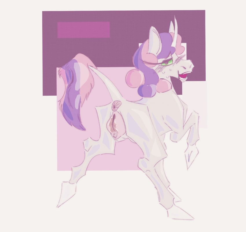 anus equid equine female feral friendship_is_magic genitals hasbro horn horse kitt3ngutzz mammal my_little_pony mythological_creature mythological_equine mythology pony pussy solo sweetie_belle_(mlp) unicorn