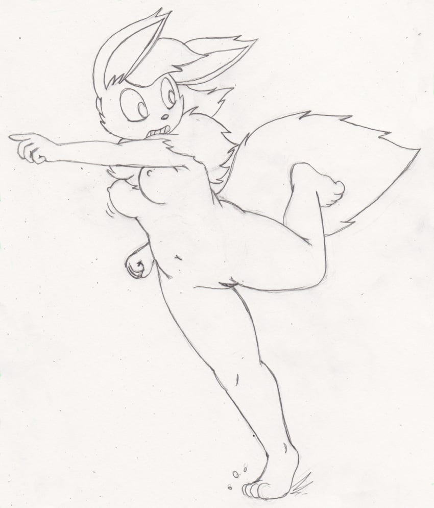 breasts eeveelution female flareon hybridprojectalpha nintendo pokemon pokemon_(species) pussy running tagme video_games