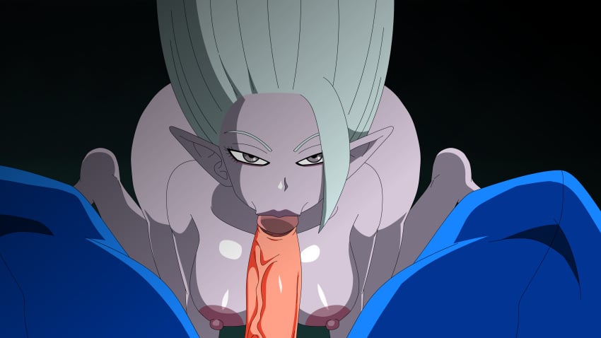 all_fours areolae big_areola big_ass big_breasts clothed_male clothed_male_nude_female completely_nude completely_nude_female dabura demon dr._arinsu dragon_ball dragon_ball_daima erection faceless_male fellatio fellatio_gesture lipstick looking_at_camera looking_up makaioshin penis purple_lipstick purple_nipples purple_skin tomiaf veiny_penis