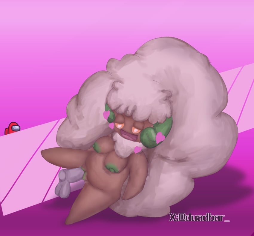 abstract_background among_us among_us_reference breasts brown_body duabdar duadbar female_only generation_5_pokemon long_hair male_penetrating_female pokémon_(species) pokemon pokemon_bw tagme tagme_(artist) unknown_character whimsicott white_hair yellow_eyes