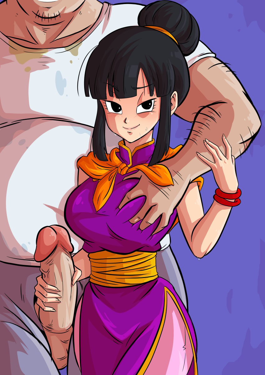 breast_grab cheating cheating_wife chichi dragon_ball dragon_ball_super dragon_ball_z grabbing_from_behind handjob netorare ntr wacum