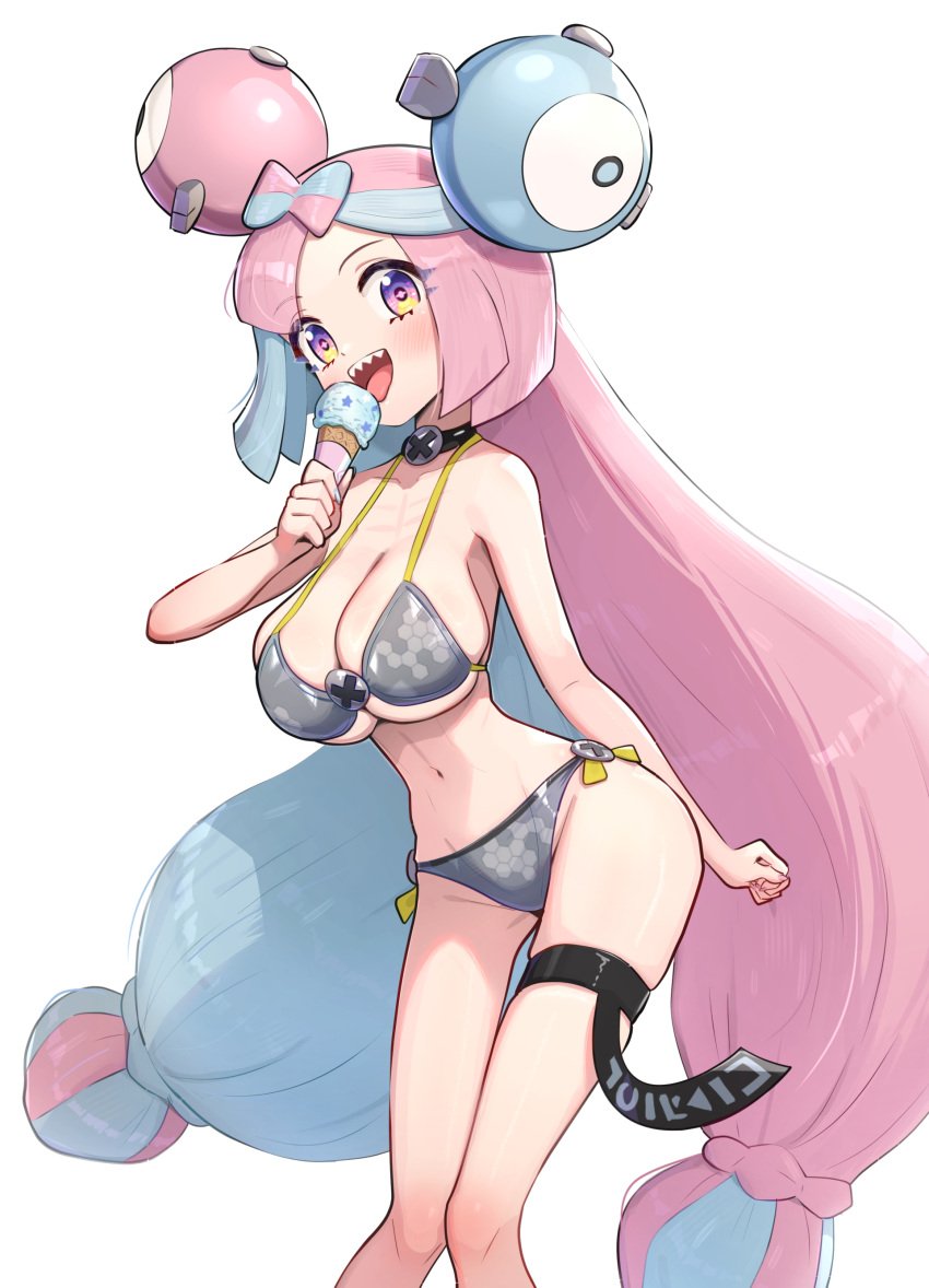 1girls alternate_breast_size bikini blue_hair breasts female game_freak gonzarez gym_leader iono_(pokemon) is large_breasts light-skinned_female long_hair nintendo pink_hair pokemon pokemon_sv two_tone_hair