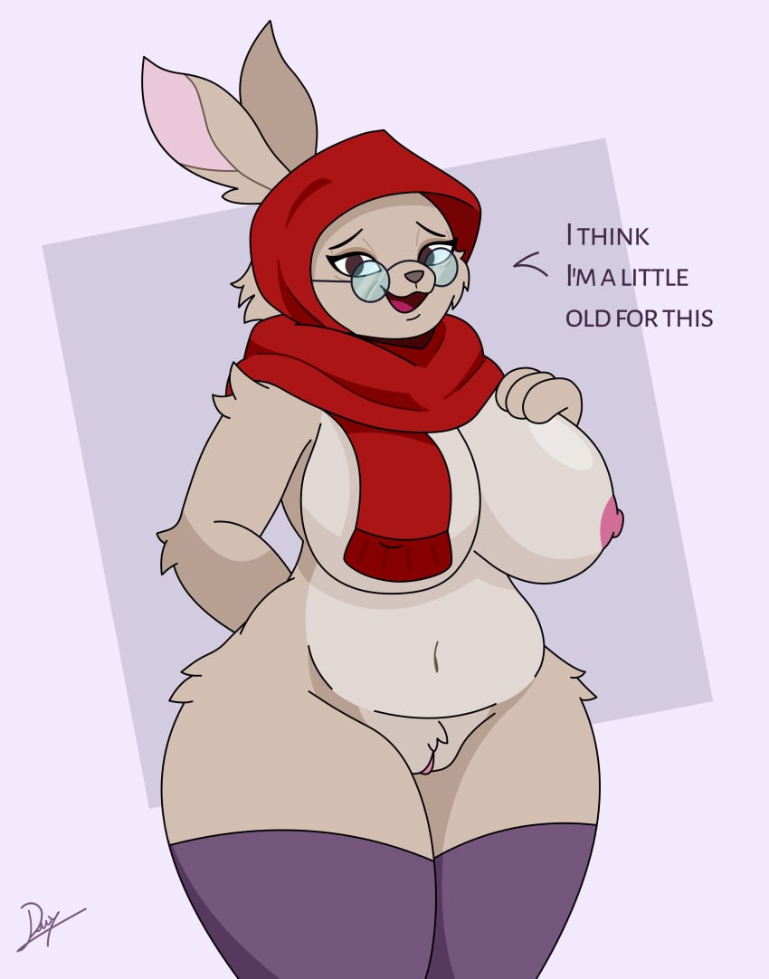 1girls big_breasts big_thighs breast brown_skin bunny bunny_ears disney drafflexy female furry glasses headscarf huge_breasts mature mature_female milf robin_hood_(disney) smile smiling smiling_at_viewer