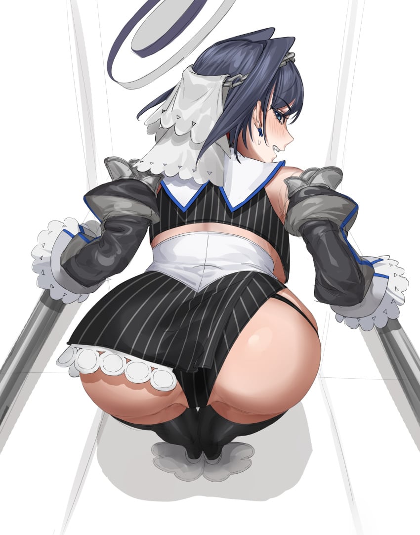 1girls ass bending_over blue_eyes blue_hair breasts dat_ass female female_only hi_res highres hololive hololive_english hololive_english_-council- hololive_english_-promise- huge_ass jigger_e light-skinned_female light_skin looking_at_viewer naughty_face ouro_kronii short_hair virtual_youtuber