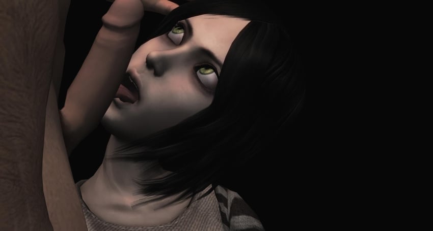 3d alice_(madness_returns) alice_in_wonderland alice_liddell alice_madness_returns american_mcgee's_alice licking licking_penis oral staring_up tagme