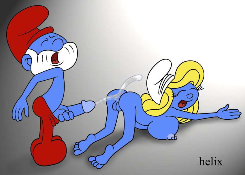 alternate_breast_size helix papa_smurf smurfette tagme the_smurfs