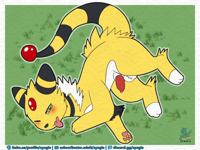 2024 ampharos animal_genitalia balls eeveelution generation_1_pokemon generation_2_pokemon genitals hi_res jolteon male nintendo no_humans penis pokemon pokemon_(species) sheath sleeping solo syngie_(artist)