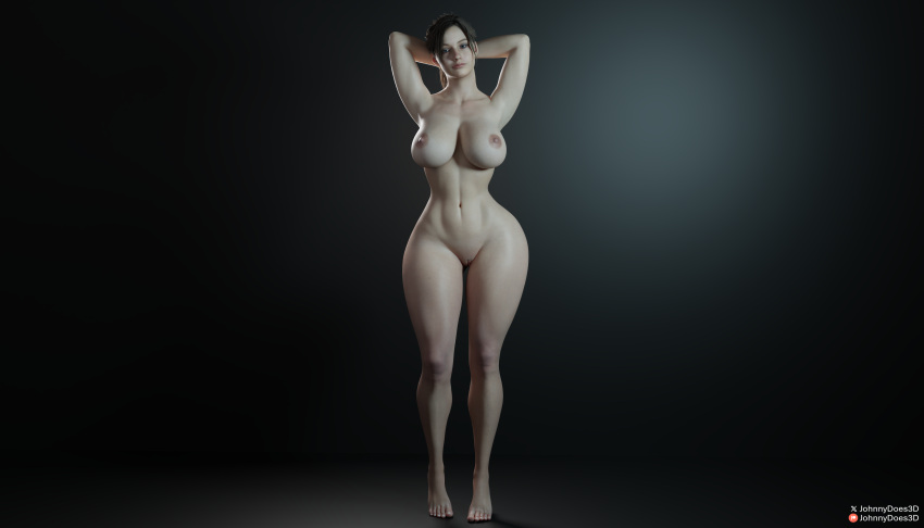 1girls 3d abs barefoot big_ass big_belly big_butt big_thighs blender blender3d blender_(software) blender_cycles breasts claire_redfield completely_nude completely_nude_female curvy curvy_ass curvy_body curvy_figure curvy_hips curvy_thighs feet feet_fetish female female_only foot_fetish full_body hand_on_head johnnydoes3d naked naked_female nude nude_female pony_tail ponytail posing posing_for_picture posing_for_the_viewer resident_evil resident_evil_2 solo solo_female white_body white_skin