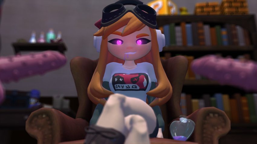 3d 3d_(artwork) blurry_background blurry_dildos dildos drooling garry's_mod glowing_eyes gmod human human_meggy hungry_look legs_crossed meggy_spletzer potion potion_bottle sfm sitting_on_chair smg4 source_filmmaker