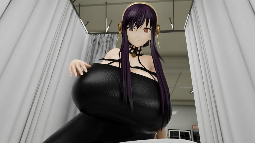 1girls 3d 3d_(artwork) anime asian asian_female assassin big_breasts black_hair breasts breasts_bigger_than_head clothed clothed_female curvylonix female female_focus female_human female_only gold_hairband hairband huge_breasts human light-skinned_female light_skin manga mature_female solo solo_female solo_focus spy_x_family thorn_princess wip yor_briar yor_forger