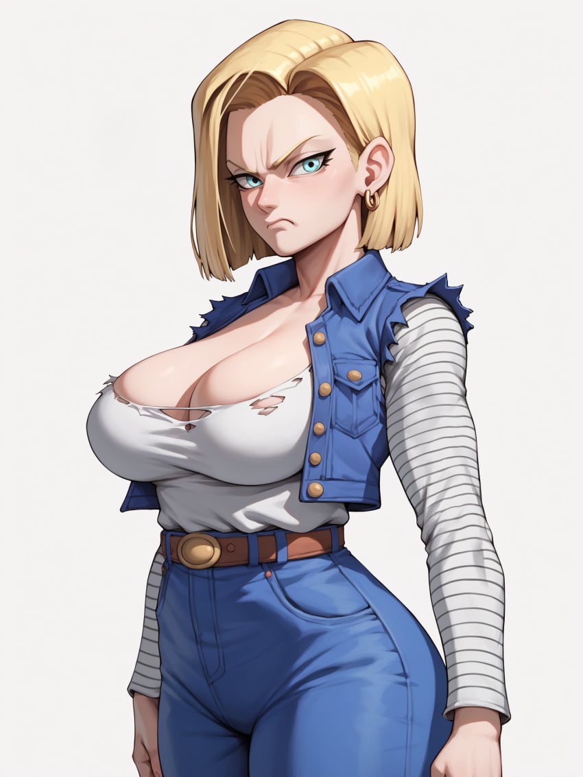 1girls ai_generated alternate_version_available android_18 big_breasts blonde blonde_female blonde_hair blonde_hair_female blue_eyes blue_eyes_female bustywaifus cameltoe cleavage curvy dragon_ball erect_nipples female huge_areolae huge_ass nai_diffusion puffy_nipples short_hair short_hair_female stable_diffusion thick_lips voluptuous wide_hips yellow_hair