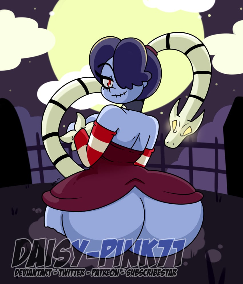 ass ass butt_crack daisy-pink71 fanart halloween huge_ass looking_back skullgirls spooky squigly zombie