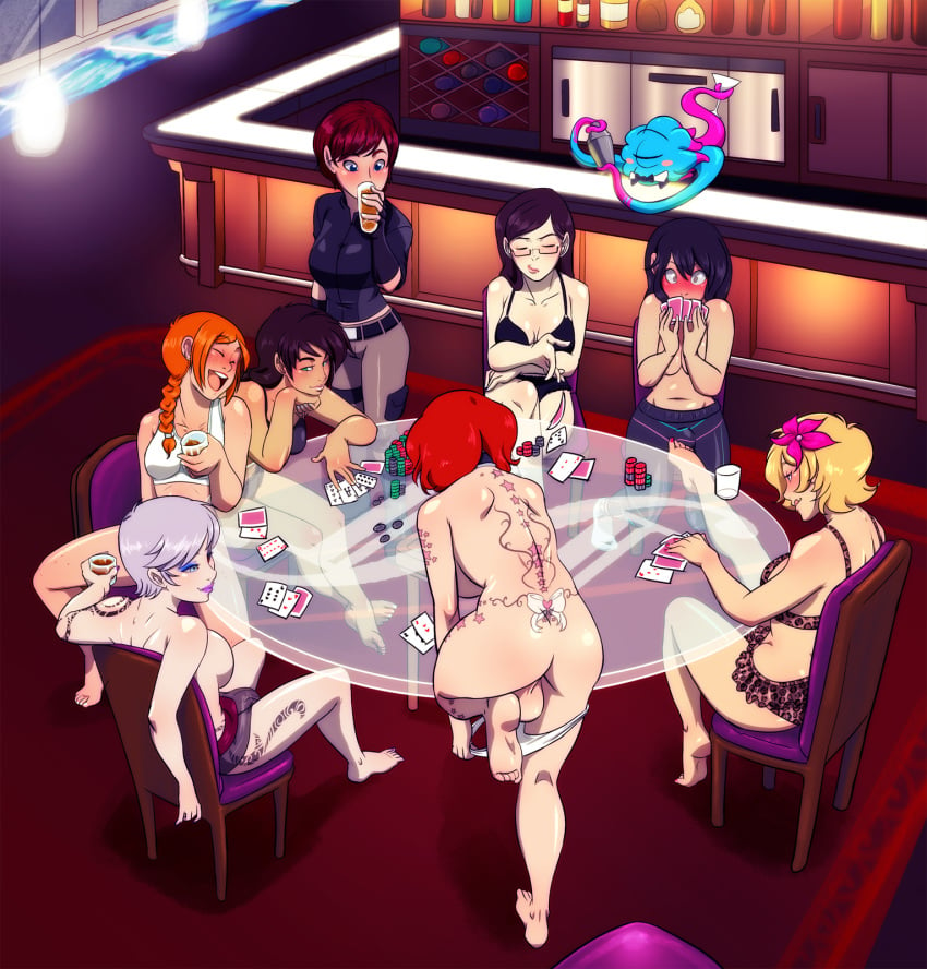 4futas 4girls ariela ariela_stone ariza ass back backsack ball_bulge balls balls_in_panties balls_under_clothes bar barefoot belt black_hair blonde_hair blue_eyes blush bra braid breasts bulge card_game cards casual choker cleavage closed_eyes cocktail dickgirl drinking drunk ell_(superguest) exhibitionism exposed eyeshadow fangs feet female female_human female_with_female fingerless_gloves flaccid flower footjob freckles futa_sans_pussy futa_with_female futa_with_futa futanari futanari_vampire gambling gardnerverse glasses gloves green_eyes grey_eyes grey_hair group hair_flower hair_ornament hf_hotel human intersex large_ass licking_lips lingerie lipstick long_gloves long_hair makeup mey-mey multiple_girls my_pet_tentacle_monster nail_polish navel nude nudity open_mouth orange_hair panties panties_down pants panty_bulge penis penis_bulge penis_in_panties penis_under_clothes penis_under_skirt poker rara_(character) red_hair red_toenails sam_gardner see-through shell shirt short_hair sideboob sienna single_braid sitting smile socks standing strip_poker taint tattoo testicles toenails topless transparent undressing vampire veins veiny_penis wide_hips