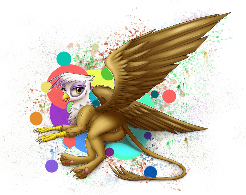 anus ass avian friendship_is_magic gilda gilda_(mlp) gryphon my_little_pony on_side polkin pussy tagme tail wings