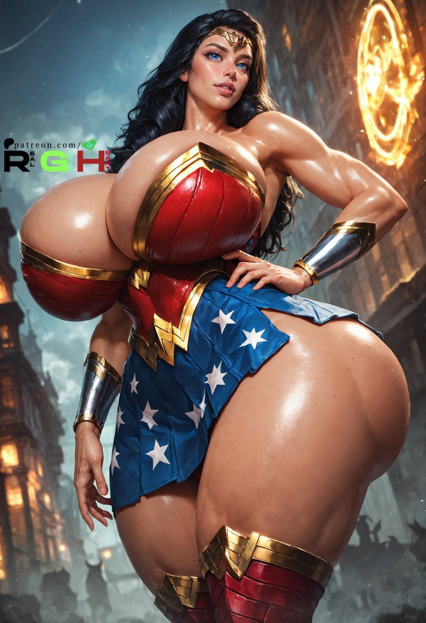 1girls ai_generated amazon amazonian big_ass big_breasts black_hair blue_eyes dc dc_comics diana_prince female_only hyper_breasts hyper_hourglass princess realgreenheart royalty small_head solo solo_female superheroine tagme thick_thighs wonder_woman wonder_woman_(series)