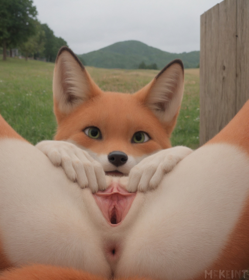 2024 anatomically_correct anthro anus canid canine detailed detailed_background detailed_fur female flat_chested fox fur genitals hi_res humanoid_genitalia humanoid_pussy mammal mfkeint nude orange_body orange_fur presenting presenting_pussy pussy realism realistic realistic_fur smile solo spread_legs spread_pussy spreading white_body white_fur