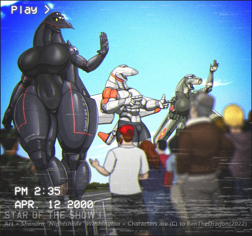 aeromorph aircraft anthro clothed female human living_aircraft living_machine male renthedragon sr-71 swimsuit tagme