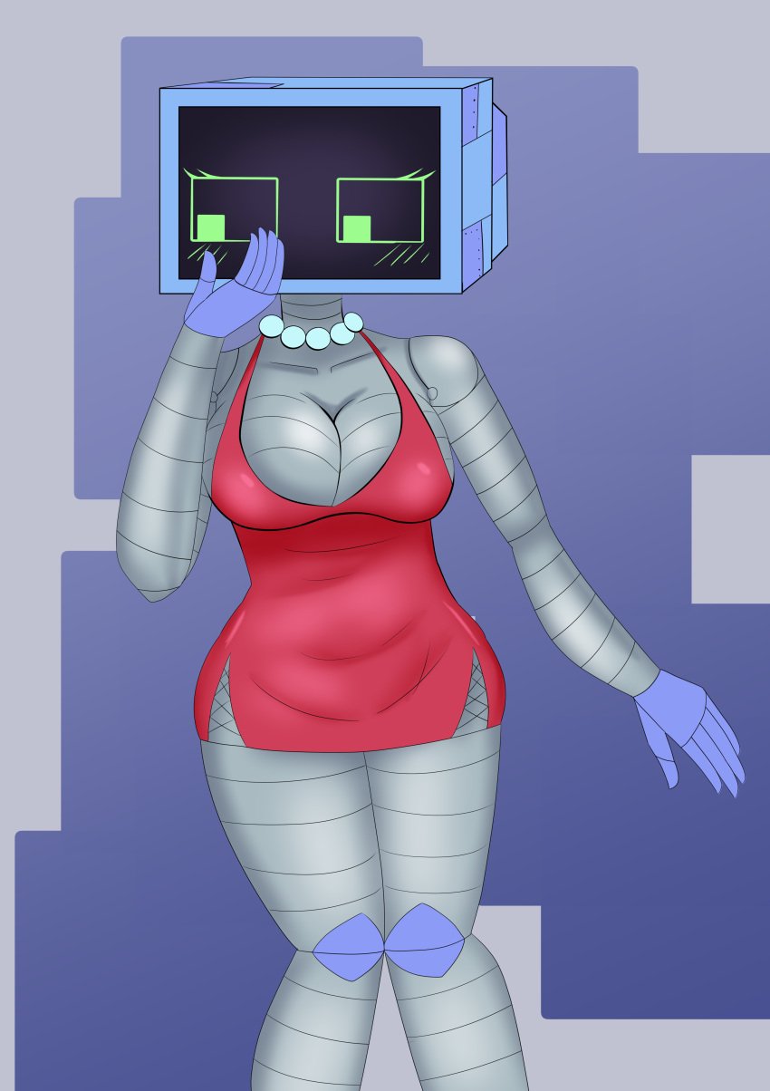 2d blush dress female front_view humanoid karen_plankton metal_breasts metallic_body robot robot_girl robot_humanoid robot_joints screen_face spongebob_squarepants ultra_artu