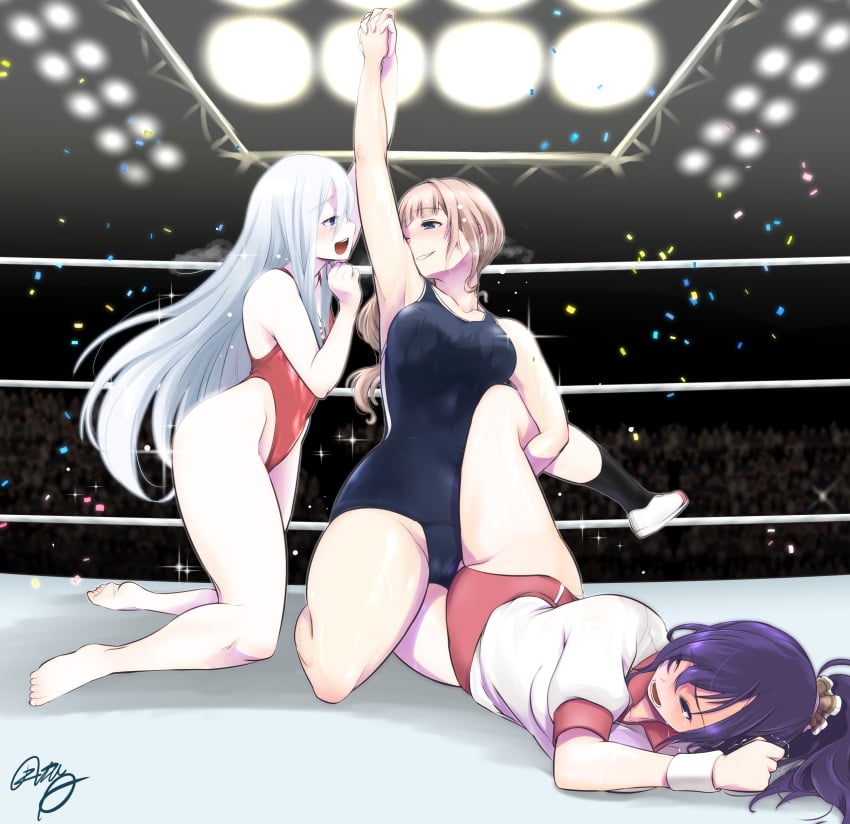 asahina_mafuyu catfight crying crying_with_eyes_open defeated gym_uniform humiliated humiliation mochizuki_honami panties pinned project_sekai ryona submission_hold tears wrestling wrestlingryona yoisaki_kanade