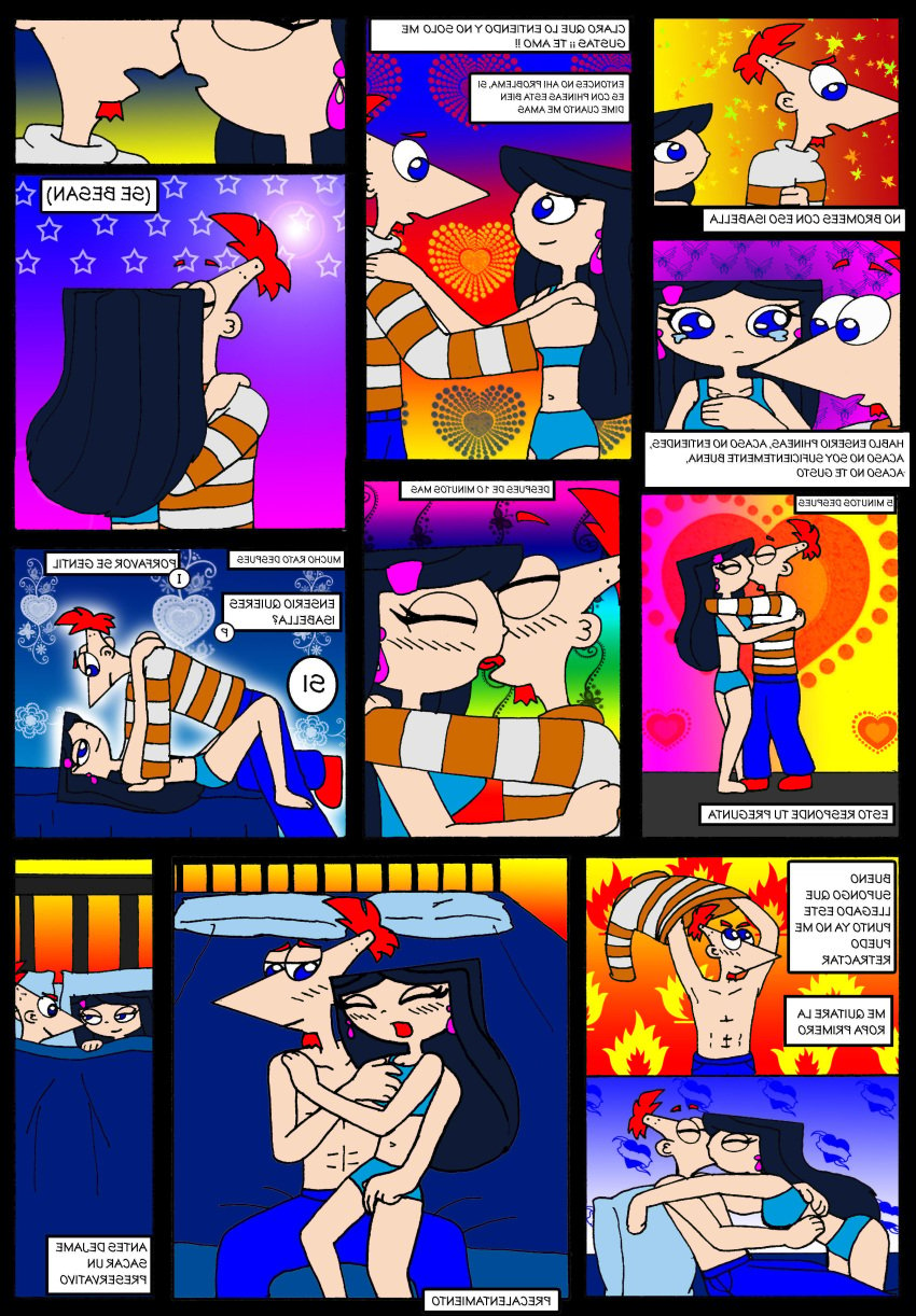 comic disney english_text female firerirock human isabella_garcia-shapiro male phinbella phineas_and_ferb phineas_flynn straight tagme text