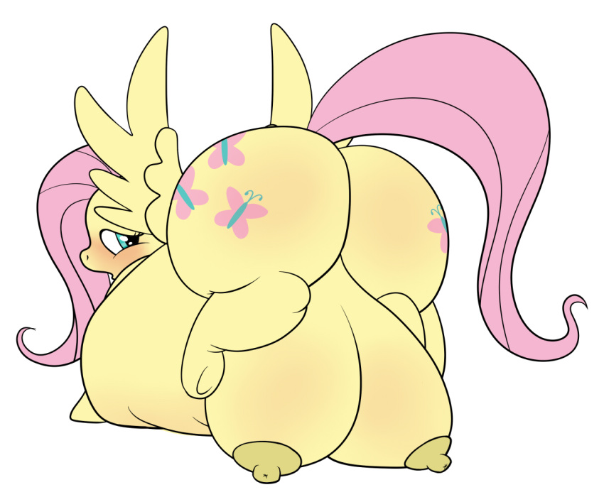 ass calorie crotchboob crotchboobs equine fluttershy_(mlp) friendship_is_magic looking_back my_little_pony overweight pegasus