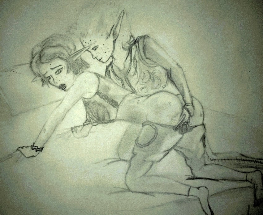 1boy 1girls anem arthur_(arthur_series) arthur_and_the_invisibles ass bed female male princess_selenia sketch