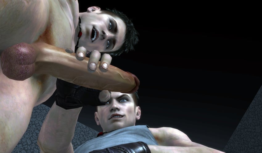 2boys 3d dante dante_(dmc:_devil_may_cry) devil_may_cry_(series) dmc:_devil_may_cry gay handjob male male_only nude penis selfcest tagme testicles