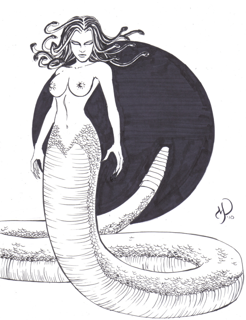 black_and_white greek_mythology medusa michael_powell mythology sketch tagme