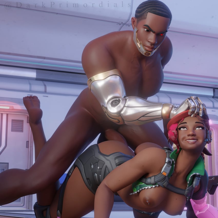 3d 3d_(artwork) 3d_model 3d_render big_booty big_penis blender blender3d blender_(artwork) blizzard_entertainment boobs boobs_out breasts breasts_out dark-skinned_female dark-skinned_male dark_skin darkprimordials epic_games eyes_up focused focused_expression fortnite fortnite:_battle_royale intraracial killian_(fortnite) overwatch overwatch_2 sierra_(overwatch) smiling smiling_at_partner