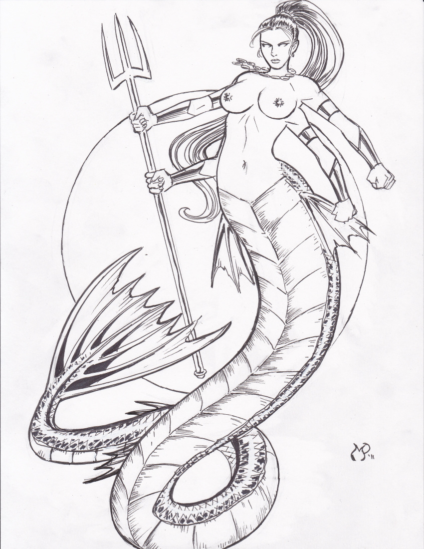 black_and_white mermaid michael_powell mythology sketch tagme