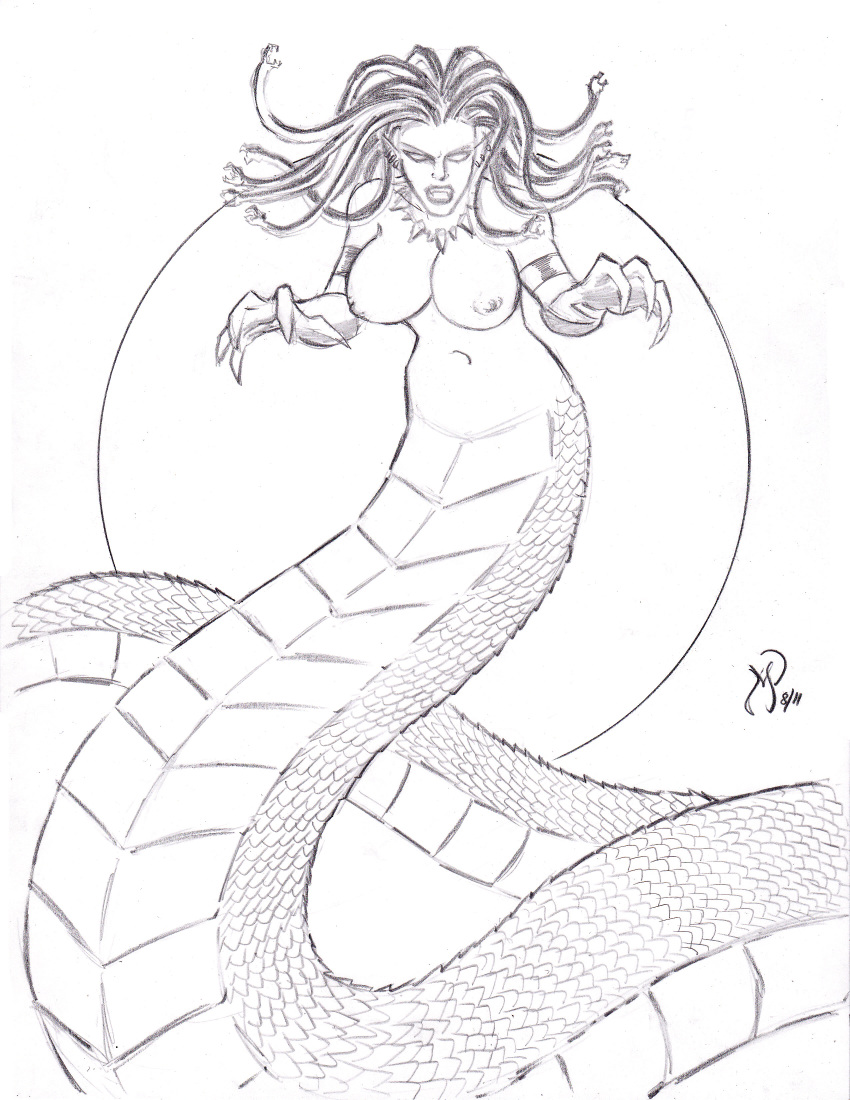 female greek_mythology medusa michael_powell monochrome mythology solo tagme