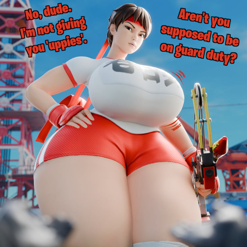 1girls 2024 3d 3d_(artwork) apokailypseart asian asian_female bandana big_breasts breasts brown_hair brown_hair_female brunette_hair capcom clothed clothed_female commission curvaceous curvy curvy_female curvy_figure dialogue english english_dialogue english_text female female_focus female_only giant_female giant_woman giantess huge_boobs huge_breasts japanese japanese_female kasugano_sakura looking_at_viewer macro macro_female sakura_kasugano short_hair short_hair_female solo solo_female solo_focus standing street_fighter talking_to_viewer thick_thighs thighs voluptuous voluptuous_female ych ych_commission