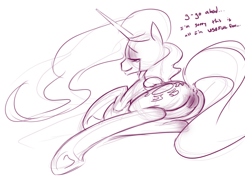 1girls 2d dovne feral feral_only friendship_is_magic monochrome my_little_pony princess_celestia_(mlp) solo tagme