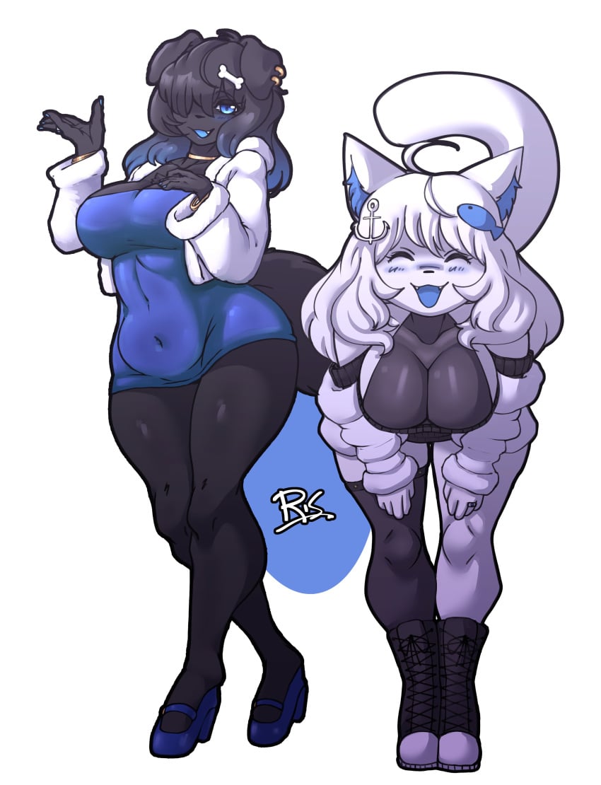 2girls cleavage furry marble_gods original_character roblox