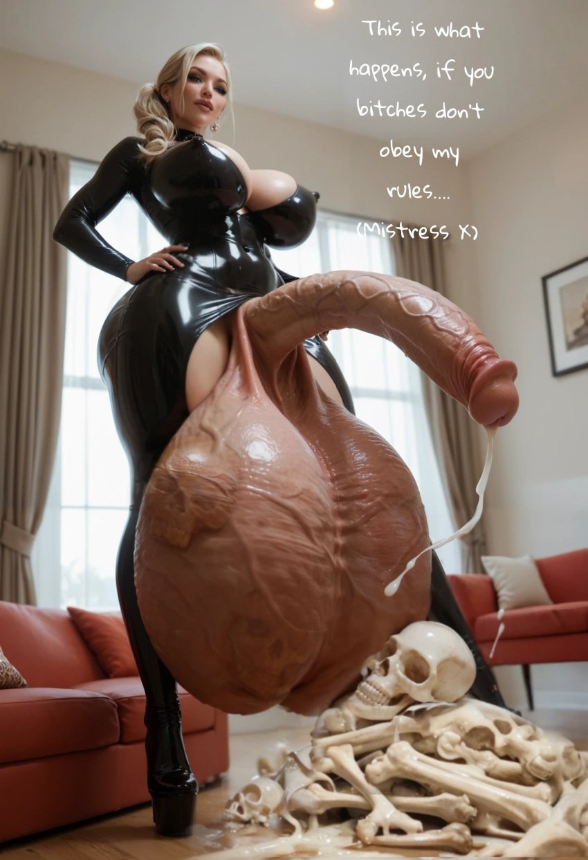 1futa 3d ai_generated bones_in_cum cock_vore cumshot disposal dominatrix edited extreme_content fatal_vore futadom futanari huge huge_balls huge_cock latex latex_suit photoshop prey_bulge skeletal testicle_bulge testicle_expansion vore vore_sex wtf