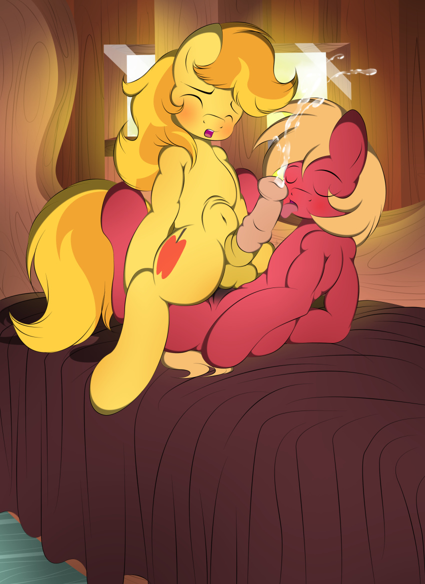 big_macintosh big_macintosh_(mlp) braeburn braeburn_(mlp) earth_pony equine friendship_is_magic fur horse male male_only multiple_males my_little_pony pony v-d-k yaoi