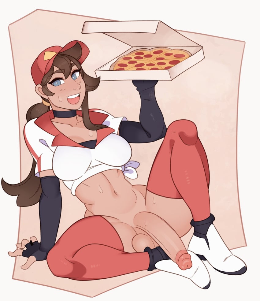 1futa 2024 balls better_version_at_source blue_eyes bottomless breasts brown_hair clothed clothing collar fingerless_gloves futa_only futanari holding_pizza human league_of_legends light-skinned_futanari light_skin long_hair looking_at_viewer partially_clothed penis pizza_delivery_sivir red_hat red_thighhighs retracted_foreskin sitting sivir smooth_balls smooth_penis sneakers solo splashbrush thighhighs twitter_sample