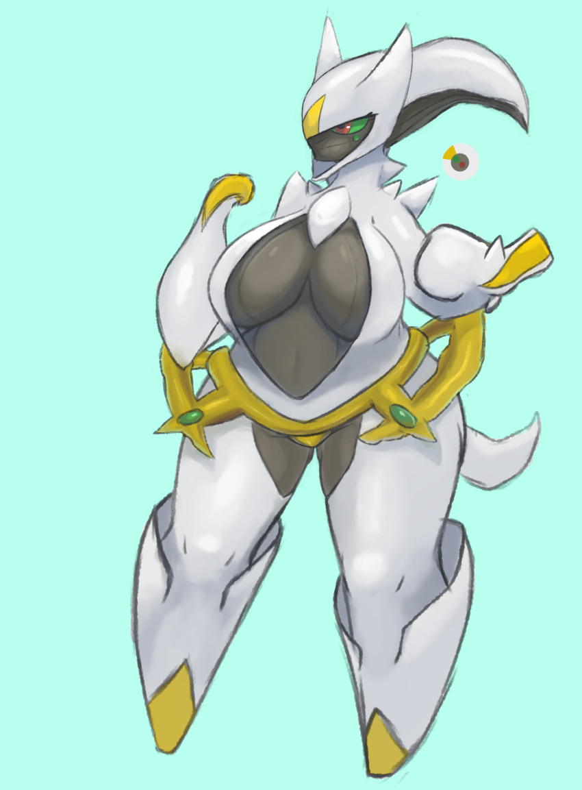 arceus artesjsc big_breasts breasts cleavage female huge_breasts pokémon_(species) pokemon thick_thighs wide_hips