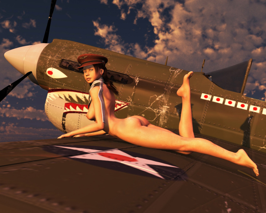 1girls 3d ass breasts female female_focus female_only history jabba nipples p-40_warhawk solo solo_female solo_focus world_war_2