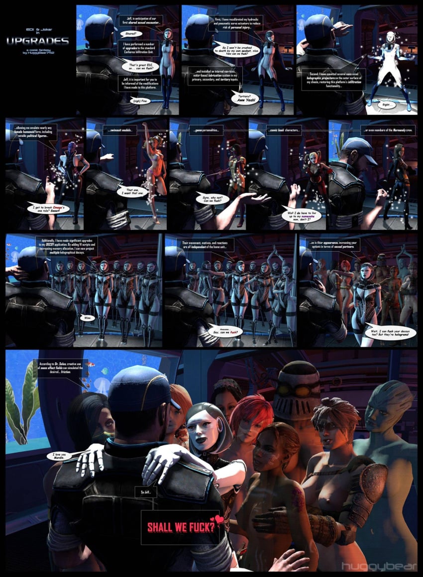 3d aria_t'loak asari batman:_arkham_city batman_(series) bikini black_hair blonde_hair blue_skin capcom cleavage comic crossover dark-skinned_female dark_skin dc dc_comics dialogue edi fallout female harley_quinn harley_quinn_(arkham) harley_quinn_(arkham_city) hologram huggybear human humor jade_(mk9) jade_(mortal_kombat) jeff_moreau juliet_starling large_breasts lollipop_chainsaw long_hair male mass_effect mass_effect_3 mileena mileena_(mk9) miranda_lawson mortal_kombat mortal_kombat_(2011) resident_evil resident_evil_5 robot_girl shapeshifter sheva_alomar source_filmmaker speech_bubble text twintails