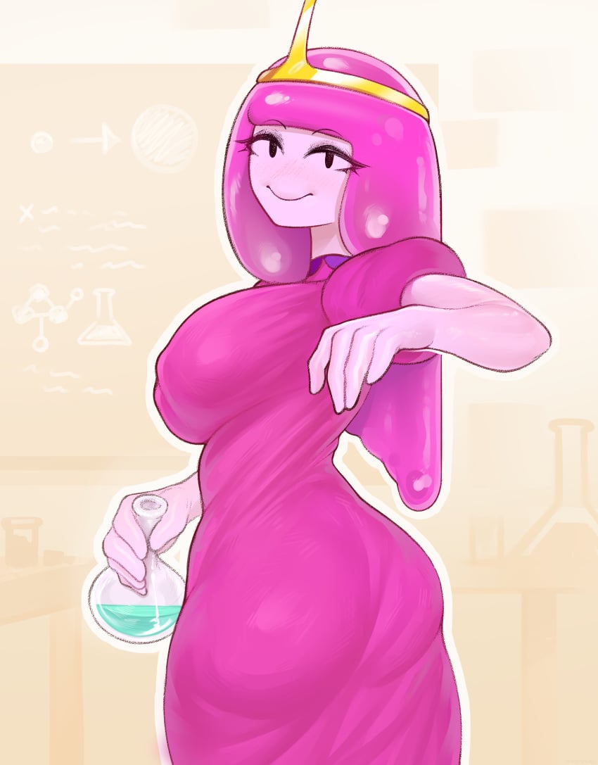 adventure_time ass dryvial pink_body pink_hair pink_skin potion princess princess_bubblegum tight_clothing