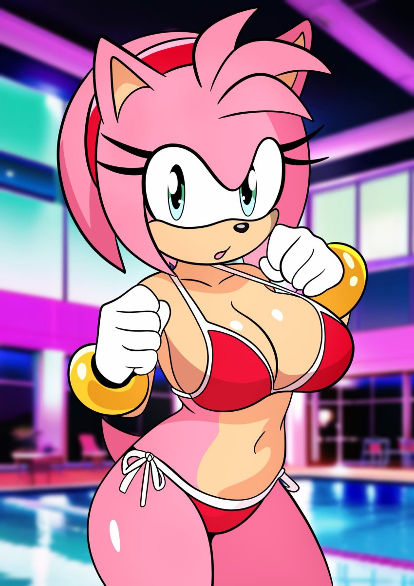 amy_rose eulipotyphlan furry_funnychan green_eyes hotel mobian_(species) pink_hair sega sonic_(series) sonic_the_hedgehog_(series)