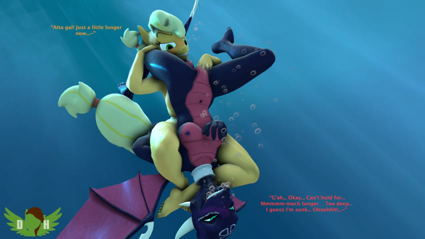 3d applejack_(mlp) breasts cynder drowning fingering friendship_is_magic horny my_little_pony sex spyro_the_dragon underwater